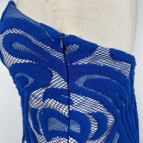 Rachel Allen Mini Strapless Blue Dress Women's Size 8 Party Dance Cocktail - Picture 4 of 10